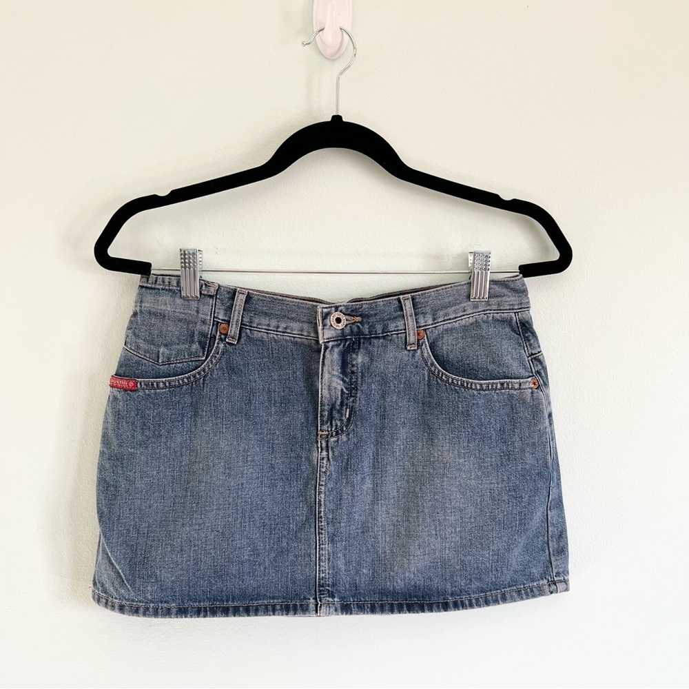 Guess Denim Jean Mini Skirt Medium Wash Blue Waist Size 29